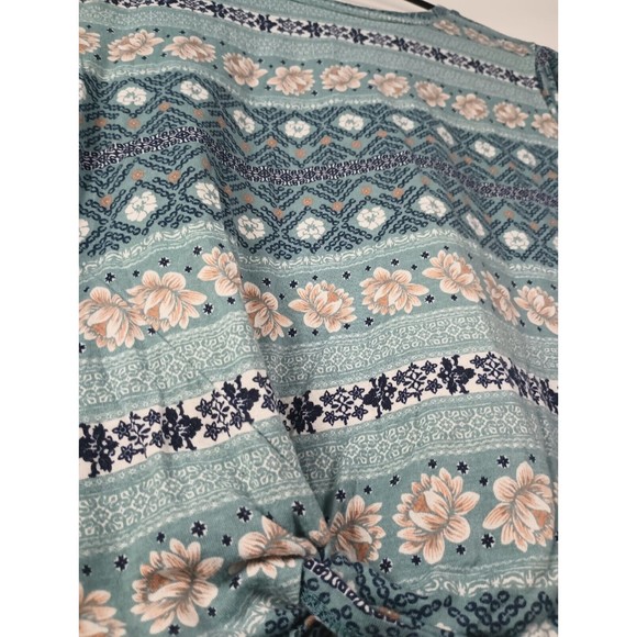 Wall Flower Ladies Sz XL Lotus Floral Print Tie Front T Shirt Hi Low Tunic - Picture 9 of 12